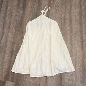White Halter Neck Dress